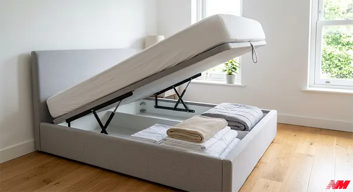 Газліфт у ліжку: об'єм ніші та принцип роботи підйомного механізму Ліжко з підйомним механізмом — ніша для зберігання під матрацом