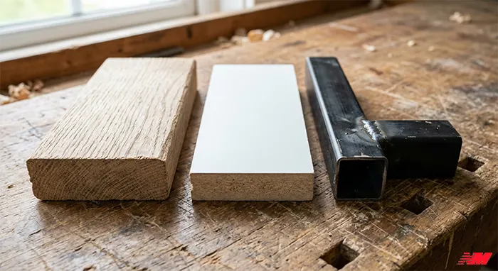 Порівняння матеріалів каркасу ліжка — масив, МДФ, метал Матеріали каркасу ліжка: масив дуба, МДФ 18 мм і металева рама