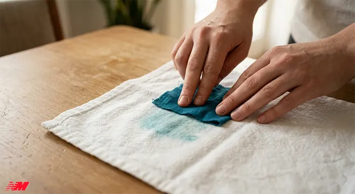 Перевірка стійкості фарбування тканини — рубтест вдома перед замовленням